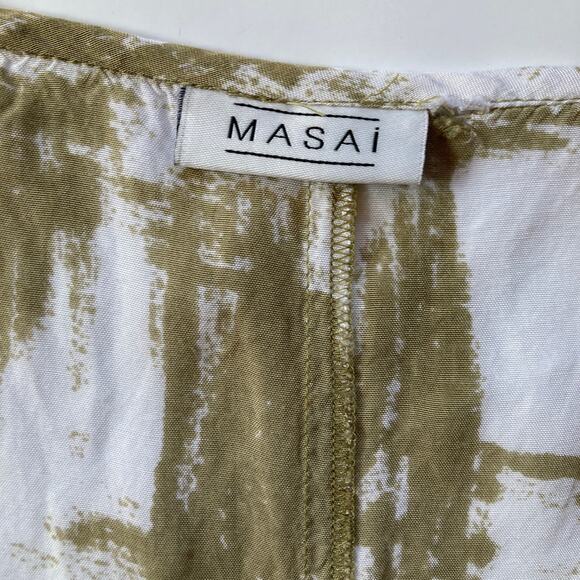 Masai Modern Geo Print Tunic Blouse Size Large Relaxed Scoop Neck - Picture 10 of 10